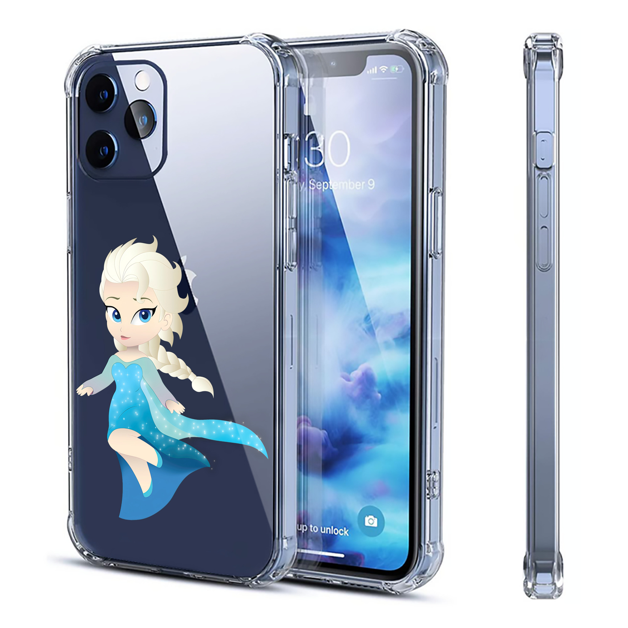 （画像用） アナと雪の女王 アンナ エルサ Frozen Anna Elsa 【iPhone 12シリーズ対応】透明スマホケース（クリアソフトケース）